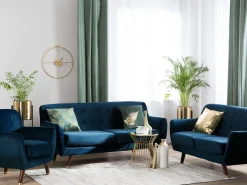 2 Seater Velvet Sofa Navy Blue Bodo