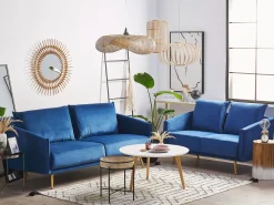 2 Seater Velvet Sofa Navy Blue Maura