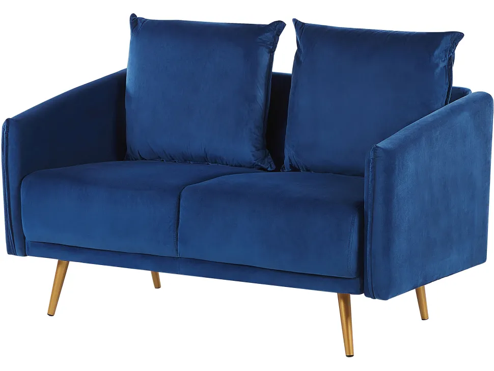 2 Seater Velvet Sofa Navy Blue Maura