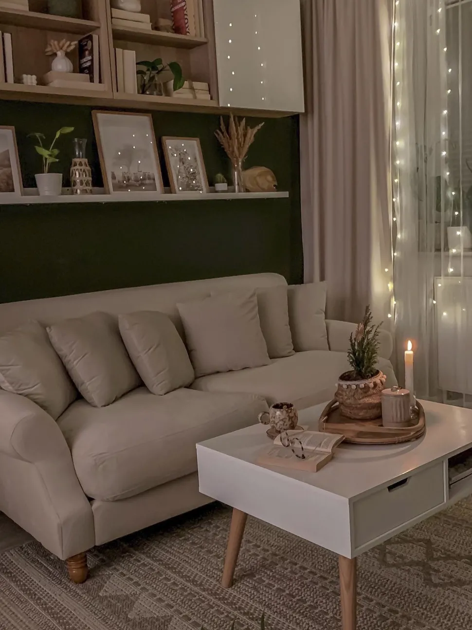 3 Seater Velvet Sofa Off-White Eike