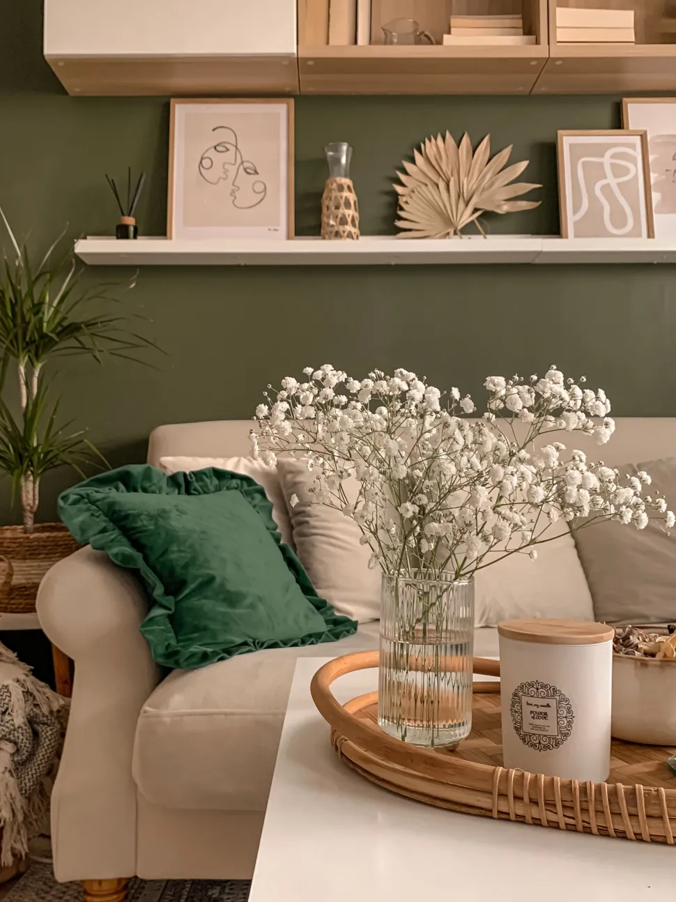 3 Seater Velvet Sofa Off-White Eike