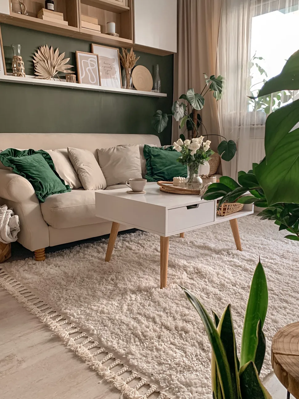 3 Seater Velvet Sofa Off-White Eike