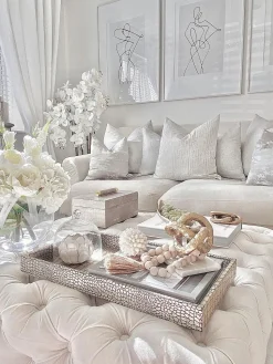 3 Seater Velvet Sofa Off-White Eike