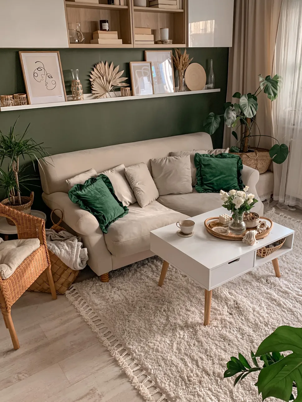 3 Seater Velvet Sofa Off-White Eike