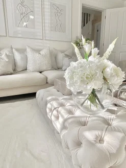 3 Seater Velvet Sofa Off-White Eike