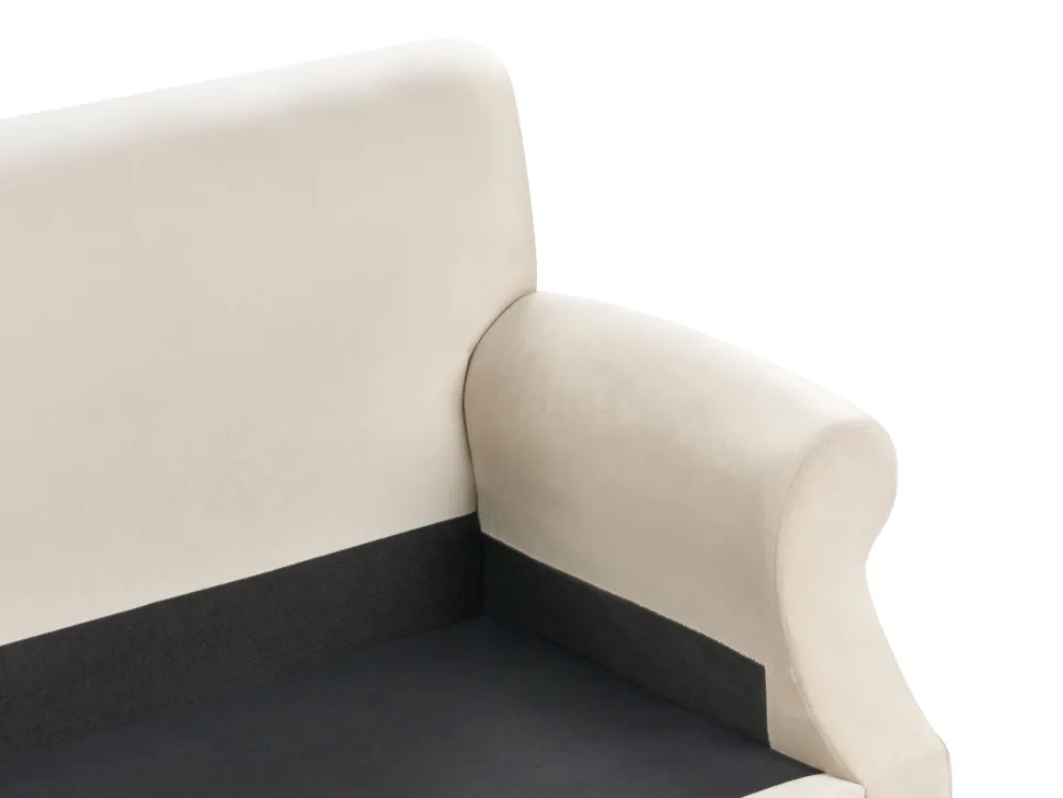 3 Seater Velvet Sofa Off-White Eike