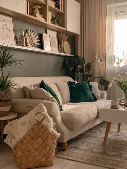 3 Seater Velvet Sofa Off-White Eike