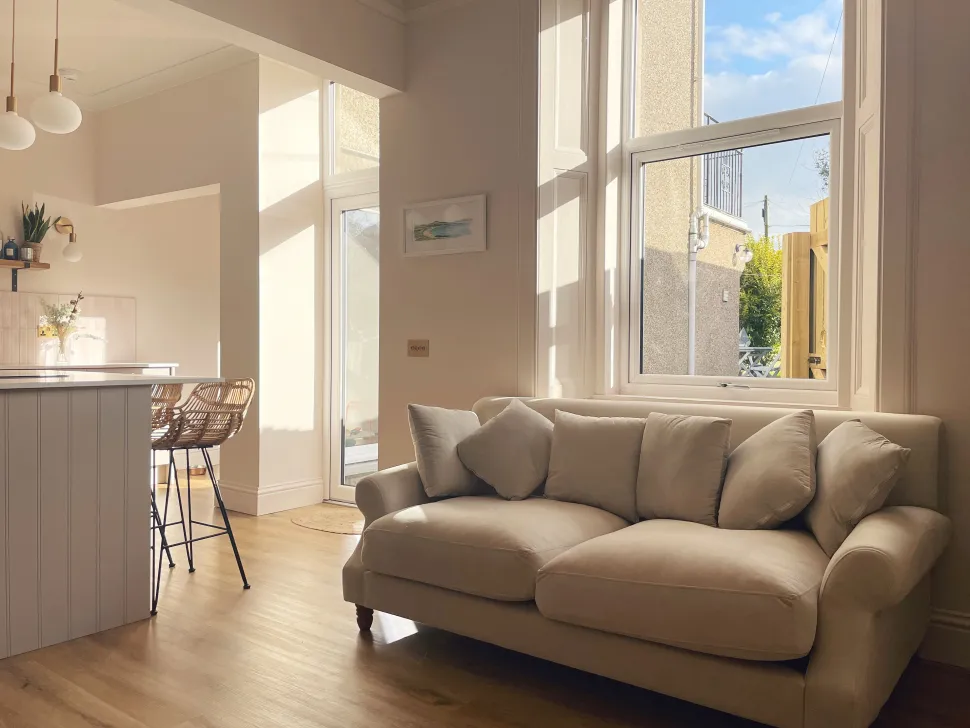 3 Seater Velvet Sofa Off-White Eike