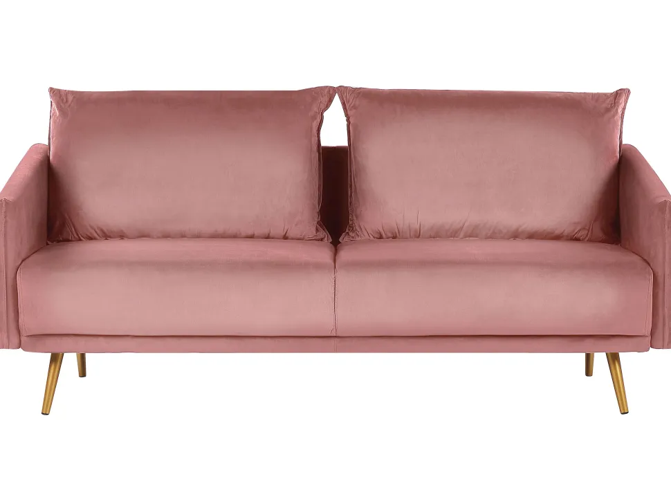 3 Seater Velvet Sofa Pink Maura
