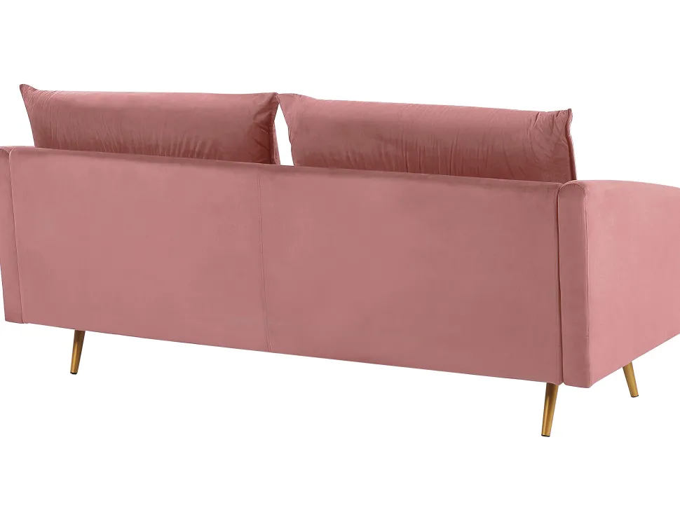 3 Seater Velvet Sofa Pink Maura