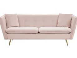 3 Seater Velvet Sofa Pink Frederica