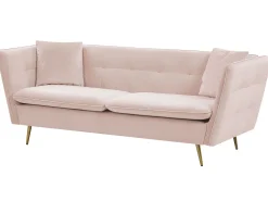 3 Seater Velvet Sofa Pink Frederica