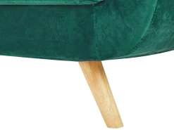 3 Seater Velvet Sofa With Removable Cover Green Bernes