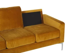 3 Seater Velvet Sofa Yellow Gavle