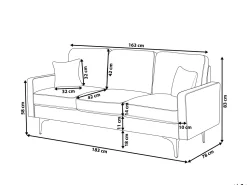 3 Seater Velvet Sofa Yellow Gavle