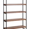 4 Tier Bookcase Dark Wood And Black Tifton