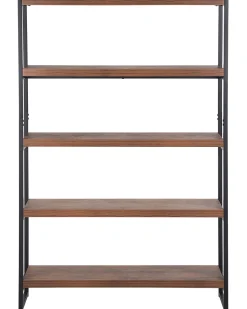 4 Tier Bookcase Dark Wood And Black Tifton