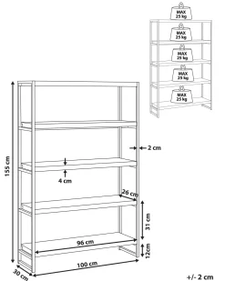 4 Tier Bookcase Dark Wood And Black Tifton