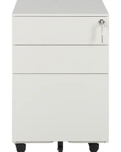 Aktenschrank Metall Cremeweis 3 Schubladen Mit Rollen Cami
