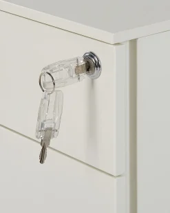 Aktenschrank Metall Cremeweis 3 Schubladen Mit Rollen Cami