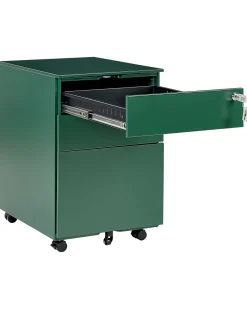 Aktenschrank Metall Grun 3 Schubladen Mit Rollen Cami