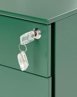 Aktenschrank Metall Grun 3 Schubladen Mit Rollen Cami