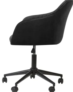 Arbeitshocker Mit Rollen Samtstoff Schwarz Hohenverstellbar Venice