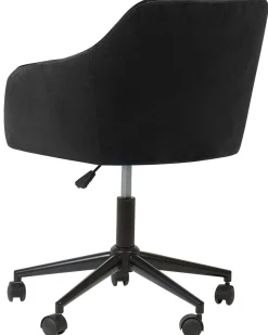 Arbeitshocker Mit Rollen Samtstoff Schwarz Hohenverstellbar Venice