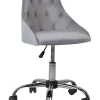 Arbeitshocker Mit Rollen Samtstoff Grau Hohenverstellbar Parrish