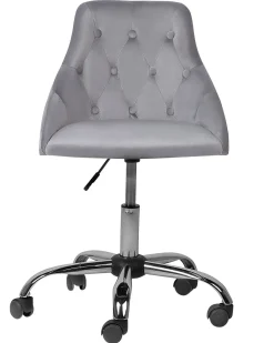 Arbeitshocker Mit Rollen Samtstoff Grau Hohenverstellbar Parrish
