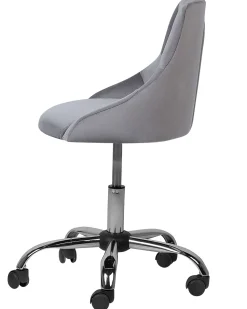 Arbeitshocker Mit Rollen Samtstoff Grau Hohenverstellbar Parrish