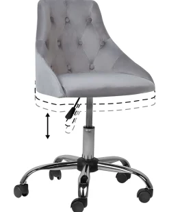 Arbeitshocker Mit Rollen Samtstoff Grau Hohenverstellbar Parrish