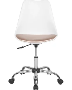 Arbeitshocker Mit Rollen Kunstleder Weis / Gold Hohenverstellbar Dakota Ii