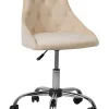 Arbeitshocker Mit Rollen Samtstoff Beige Hohenverstellbar Parrish