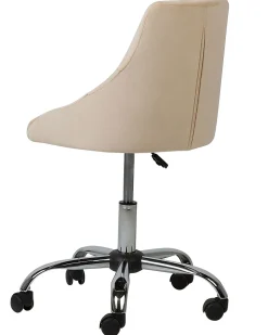 Arbeitshocker Mit Rollen Samtstoff Beige Hohenverstellbar Parrish
