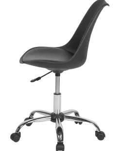 Arbeitshocker Mit Rollen Kunstleder Schwarz Hohenverstellbar Dakota Ii
