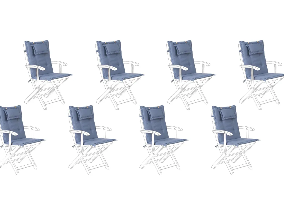 Auflage Fur Gartenstuhl 8Er Set Blau Maui