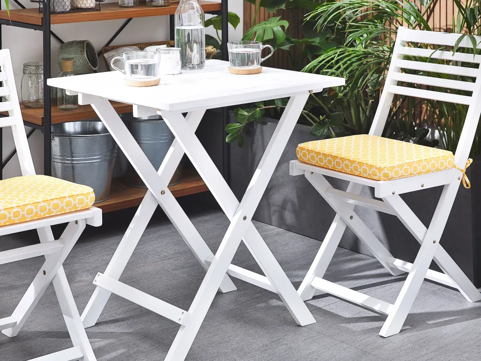 Auflagen 2Er Set Fur Gartenstuhl Fiji Gelbes Muster 29 X 38 X 5 Cm