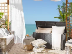 Auflagenbox Rattan Braun 126 X 46 Cm Modena
