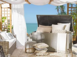 Auflagenbox Rattan Taupe 155 X 75 Cm Modena