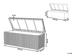 Auflagenbox Rattan Taupe 155 X 75 Cm Modena