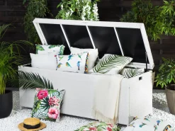 Auflagenbox Rattan Weis 158 X 63 Cm Modena