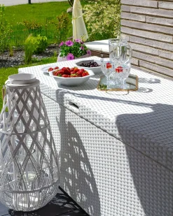Auflagenbox Rattan Weis 158 X 63 Cm Modena