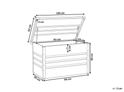 Auflagenbox Stahl Grau 100 X 62 Cm Cebrosa