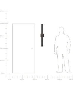 Ausenwandleuchte Led Metall Schwarz 89 Cm Rechteckig Melgam