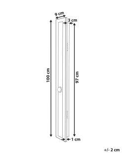 Ausenwandleuchte Led Metall Schwarz Mit Bewegungsmelder 100 Cm Rechteckig Savane