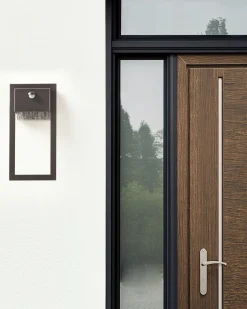 Ausenwandleuchte Led Metall Schwarz Mit Bewegungsmelder 33 Cm Rechteckig Elliot