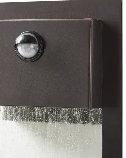 Ausenwandleuchte Led Metall Schwarz Mit Bewegungsmelder 33 Cm Rechteckig Elliot
