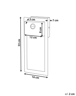 Ausenwandleuchte Led Metall Schwarz Mit Bewegungsmelder 33 Cm Rechteckig Elliot