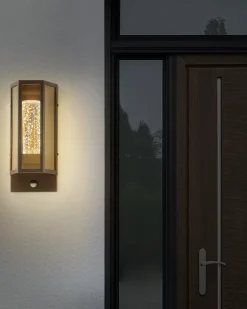 Ausenwandleuchte Led Mit Bewegungssensor Braun Fruid